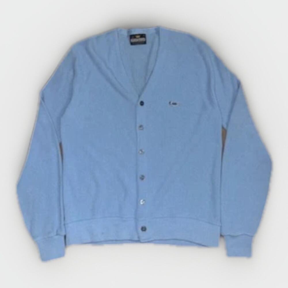 Vintage Sportswear Cardigan M Blue 21x25 Grunge Prep 70s 80s 90s Style